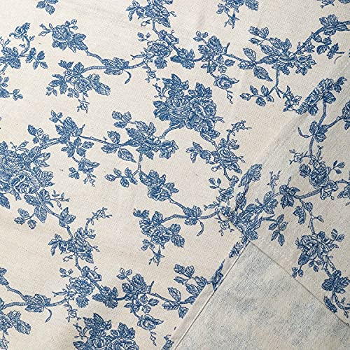YiHomer Pastoral Square Tablecloth - 52 x 52 Inch Table Cloth - Washable Table Cover with Dust-Proof Wrinkle Resistant for Restaurant, Picnic, Indoor and Outdoor Dining, Floral (Dark Blue) - color: A - Floral (Dark Blue), size: 52" x 52" (Square)