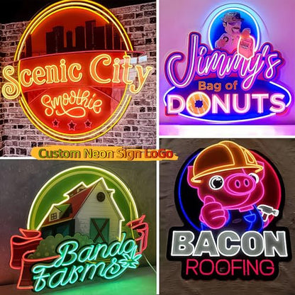 CIONAOR Custom Neon Sign, Personalized UV Printed LED Neon Sign LoGo Customizable for Business, Salon Beauty Nail Studios Light Up Name Sign, Images Neon Lighting Customized - size: Image Logo Custom