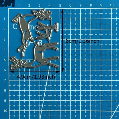 Lapoo Festivals Metal Cutting Die for Scrapbooking - Durable, Cut Stencils for DIY Scrapbook Photo Album Decorative Paper Card, Card Making Supplies, Embossing (Three Elk 2.4 x 1.9 in) - style: Three Elk 2.4 x 1.9 in