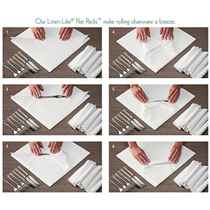 Hoffmaster 125028 Linen-Like Flat Pack Premium Napkin, 16" Length x 16" Width, White (Case of 500)