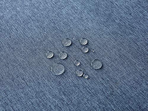 EHouseHome Faux Linen Tablecloth with Lace Trim - Waterproof/Spill Proof/Stain Resistant/Wrinkle Free/Oil Proof - for Banquet, Parties,Dinner,Kitchen,Wedding,Holiday,Denim Blue Square 70X70Inch - color: Denim Blue, size: 70" x 70" (Square)
