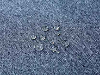 EHouseHome Faux Linen Tablecloth with Lace Trim - Waterproof/Spill Proof/Stain Resistant/Wrinkle Free/Oil Proof - for Banquet, Parties,Dinner,Kitchen,Wedding,Holiday,Denim Blue Square 70X70Inch - color: Denim Blue, size: 70" x 70" (Square)