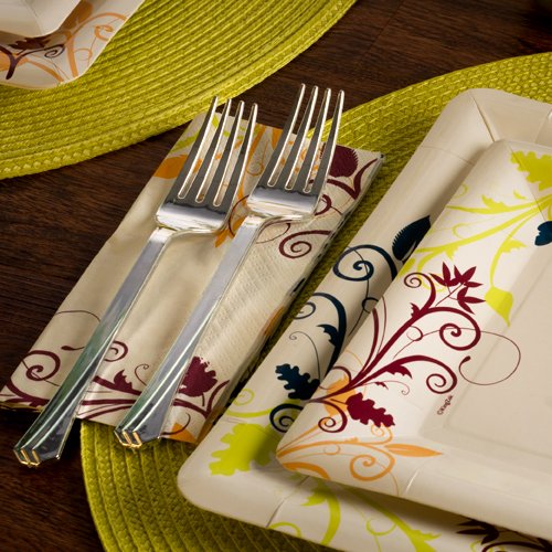 Plastic Cutlery Silverware Heavyweight Disposable Flatware, Plastic Cutlery Like Silver Combo Pack 144 pieces - 36 of each Fork, Knife, Teaspoon, Soup spoon