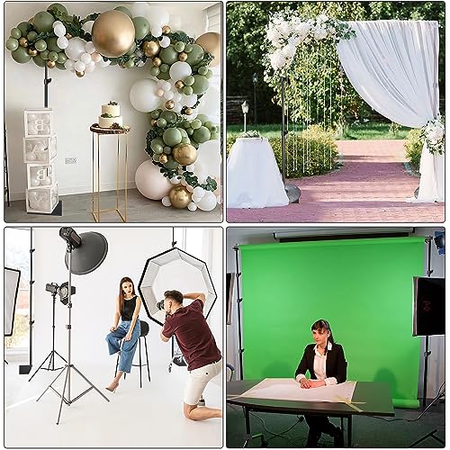 HYJ-INC Pipe and Drape Photography Backdrop Stand Kit Adjustable Photo Background Stand 10ft x 8.5ft with Metal Base for Parties Weddings Birthday Party Events Photo booth With 4 Clamps,Carrying Bag.