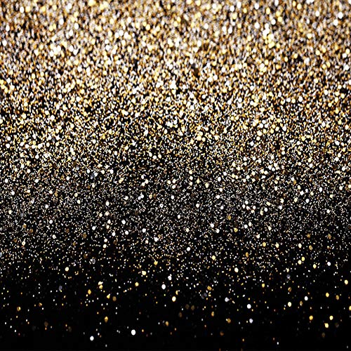 Black and Gold Backdrop Gold Spots Backdrop Vinyl Photography Backdrop Vintage Background for Family Birthday Party Newborn Studio Props 11547(10x10FT) - size: 10x10FT