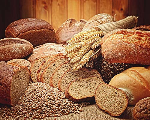 Freshly Baked Bread Backdrop for Photography 6X4FT Bread Baking Backdrops Dessert Cake Shop Background for Baby Shower Boys and Girls Birthday Party Photo Studio Props Vinyl BK216 - size: 6X4FT
