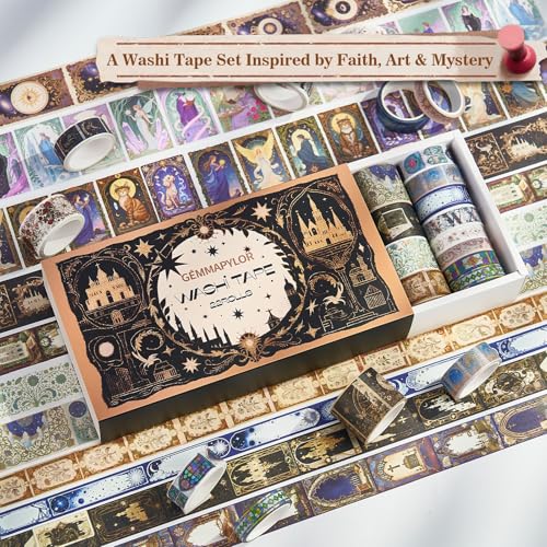 Witchy Washi Tape Set 22 Rolls,Tarot Decorative Masking Tape for Junk Journal, Journaling & Scrapbook Supplies, DIY Crafting Supplies - style: Magic