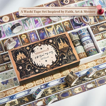 Witchy Washi Tape Set 22 Rolls,Tarot Decorative Masking Tape for Junk Journal, Journaling & Scrapbook Supplies, DIY Crafting Supplies - style: Magic
