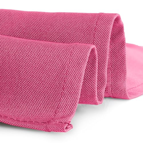 Gee Di Moda Cloth Napkins - 17 x 17 Inch Fuchsia Dinner Napkins - Set of 12 Soft & Absorbent Washable Fabric Cloth Table Napkins with Hemmed Edges for Hotel Restaurant, Holiday Parties & Wedding - color: Fuchsia