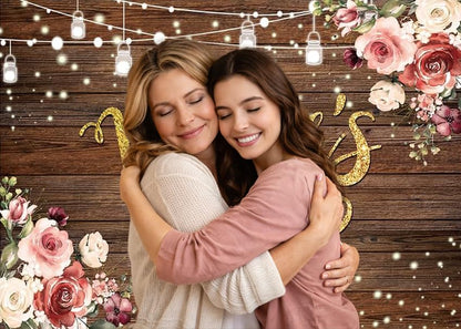 8x6ft Happy Mother's Day Backdrop Mothers Day Wood Flower Photography Backdrop Thanks Mother Photoshoot Backdrops Mother's Day Birthday Background Studio Props 212