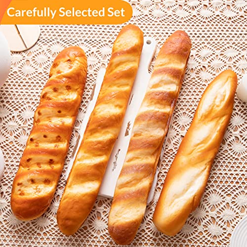 Joeabor 4pcs Artificial Bread Set, Realistic Fake Food for Display, Fake Bread for Decoration, Faux Baguette Food Props - color: Set D