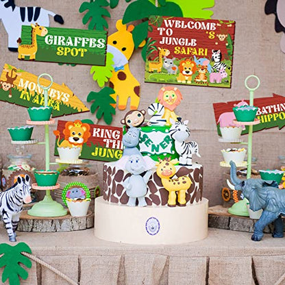 Hooqict 20 Pieces Safari Party Sign for Welcome to Jungle Safari Theme Party Decorations Directional Signs Classroom Wild Animal Birthday Party Decorations Zoo Party Supplies - style: Safari