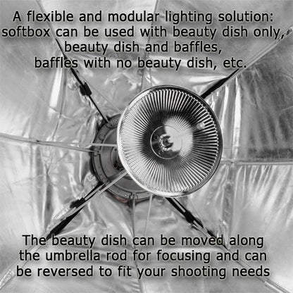 Pro Studio Solutions EZ Pro Beauty Dish Strip Box softbox 12"x56" with Speedring Insert, for Balcar, White Lightning, Lighting, X800, X1600, X3200 Strobe Flash Light, Speed Ring, Soft Box - size: 12x56in (30x140cm), style: Balcar