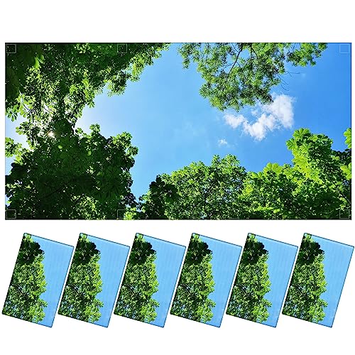 6 Pcs Fluorescent Light Covers for Ceiling Lights with 48 Magnets Decorative Magnetic Light Filters for Classroom Office Kitchen Decoration(Tree) - color: Tree