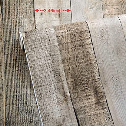 Livebor Light Gray Wood Contact Paper Peel and Stick Wallpaper 17.7”x 120” Wood Wallpaper Peel and Stick Shiplap Contact Paper Wood Plank Self Adhesive Wallpaper Distressed Wood Wall Paper - color: Light Gray, size: 17.7" x 120"