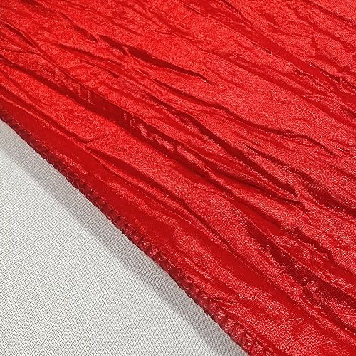 YOUR CHAIR COVERS - 90 x 132 inch Rectangular Crinkle Taffeta Tablecloth - Red, Rectangle Table Linens for 6 ft Rectangular Tables, Wedding Crushed Table Cloth - color: Red, size: 132" x 90" (Rectangular)