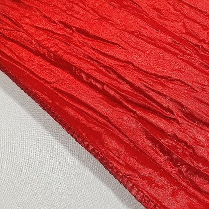 YOUR CHAIR COVERS - 90 x 132 inch Rectangular Crinkle Taffeta Tablecloth - Red, Rectangle Table Linens for 6 ft Rectangular Tables, Wedding Crushed Table Cloth - color: Red, size: 132" x 90" (Rectangular)
