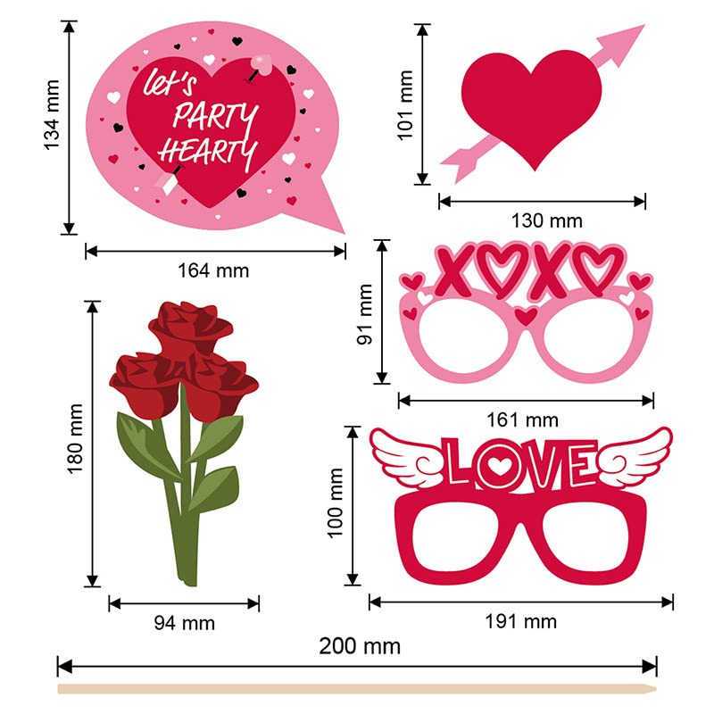 25 Pcs Valentine's Day Photo Booth Props Happy Lovers Selfie Photobooth Props, Valentine Creative Funny Backdrop Decorations Supplies Wedding Party Games Selfie Posing Signs DIY Craft