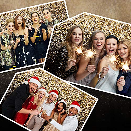 Black and Gold Backdrop Gold Spots Backdrop Vinyl Photography Backdrop Vintage Background for Family Birthday Party Newborn Studio Props 11547(10x8FT) - size: 10x8FT