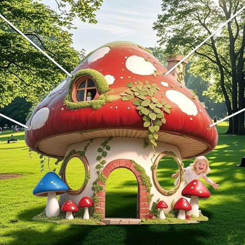 Red Mushroom Shape Party Photo Props Selfie Frame Decorations Photo Props for Photos Booth Mushroom Backdrop Banner for Forest Woodland Events Birthday Baby Shower Parties Decorations Supplies Decor - color: Red