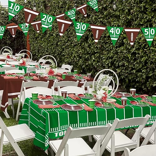 Football Party Decorations Disposable Tablecloth Plastic Touchdown Table Cover for Birthday Football Party Games Decoration 54 X 108Inch，2 Pack - style: FOOTBALL