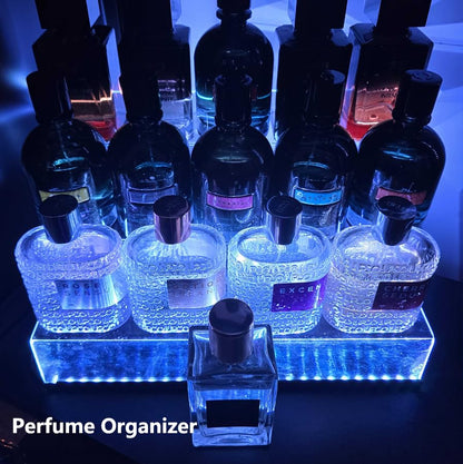 YMVV 15.7 IN Clear Acrylic Display Riser Shelf with LED light,3 Tier Display Step Shelves Holder, Perfume Cologne Organizer Holder,Pops Toys Figures, Clear Cupcake Riser, Dessert Shelf ,2 Pack - color: LED+Clear+15.7IN+3 Tier+2 Pack