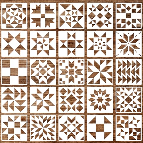 Barn Quilt Stencil 6inch Quilt Block Stencils Reusable Drawing Templates Stencils for Painting on Wood Canvas Fabric - style: Barn Quilt