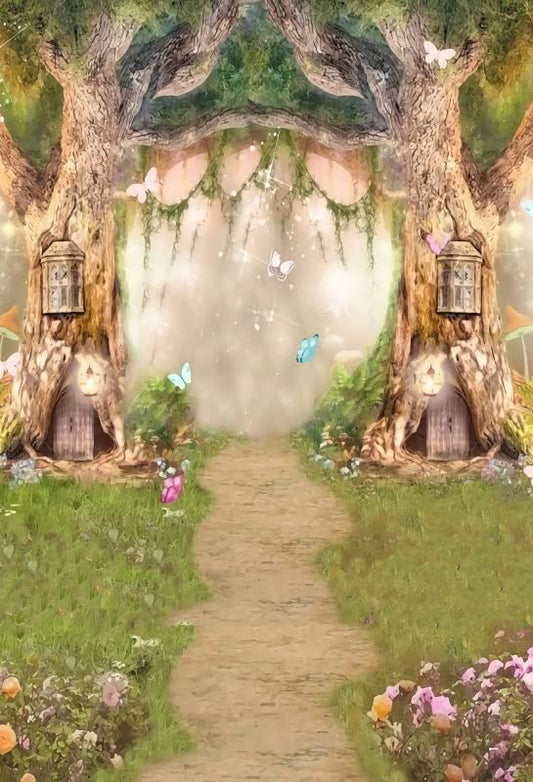 Leowefowa 6.5x10ft Vinyl 1st Birthday Backdrop Fairytale Forest Enchanted Flower Baby Shower Photo Background for Birthday Party Photoshoot Newborn Baby Kids Children Studio Props Photography Banner - size: 6.5x10ft