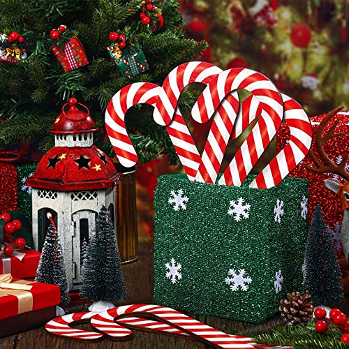 Large Size 8 Pcs 11.8 Inch Christmas Large Candy Canes for Tree Decorations Red and White Giant Candy Cane Props Bulk Xmas Hanging Ornaments Rustic Wood Flat for Party Supplies DIY Crafts Photoshoot - size: 11.8 Inch