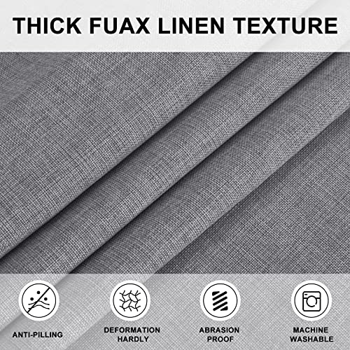 Hiasan Round Linen Tablecloth 30 Inch - Wrinkle and Stain Resistant Washable Polyester Fabric Table Cloth for Dining Room Kitchen Party, Grey - color: Grey, size: 30" (Round)