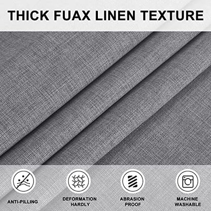 Hiasan Round Linen Tablecloth 30 Inch - Wrinkle and Stain Resistant Washable Polyester Fabric Table Cloth for Dining Room Kitchen Party, Grey - color: Grey, size: 30" (Round)