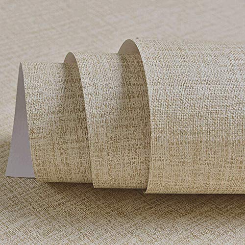 TANONE Khaki Contact Paper Peel and Stick, Grasscloth Beige Wallpaper Self Adhesive Removable Wallpaper, Fabric Linen Wall Paper Decorative for Wall Cabinets Drawers Kitchen 15.8 in X 197 in - color: Khaki, size: 15.7" x 197"