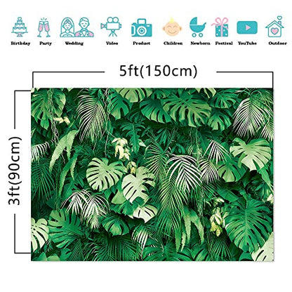 Jungle Palm Wildlife Park Tropical Rainforest Plant Photo Photography Background Outdoor Friends Party Backdrop Family Party Baby Shower Banner 5x3ft - size: 5x3ft