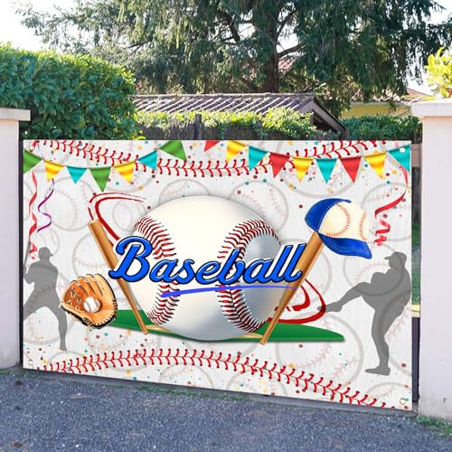 Baseball Birthday Backdrop Baseball Sports Theme Photography Background Sport Themed Party Decorations Banner for Baby Shower Kids Boys Teenager Photo Booth Studio Props 9x6ft FU051DX - size: 9x6ft