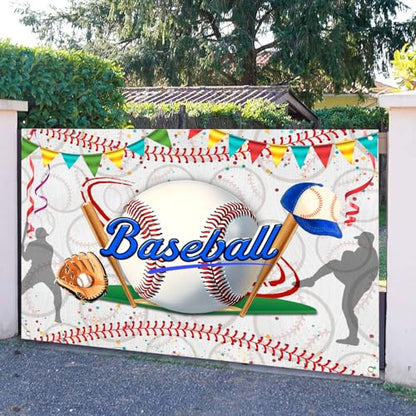 Baseball Birthday Backdrop Baseball Sports Theme Photography Background Sport Themed Party Decorations Banner for Baby Shower Kids Boys Teenager Photo Booth Studio Props 9x6ft FU051DX - size: 9x6ft