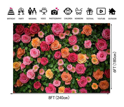 Floral Backdrop for Photography Mother's Day Backdrop Wedding Backdrops Spring Flower Photography Backdrop Backdrops for Photographers Studio Props 8X6FT 049 - size: 8x6ft