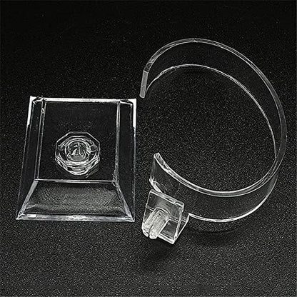 GSHLLO 2 Pcs Clear Acrylic Watch Display Stands C Shape Display Holder Bangle Bracelet Display Racks Wrist Jewelry Show Stand Showcases for Home Shop Use