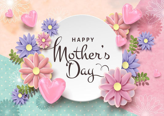 7x5ft Happy Mother's Day Backdrops Thanks Mother Party Photoshoot Backdrops Mom's Day Party Decorations Banner Backdrop Mother's Day Birthday Party Background 138 - size: 7x5ft