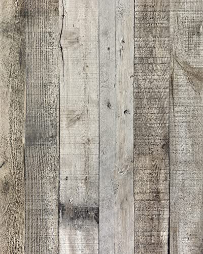 Livebor Light Gray Wood Contact Paper Peel and Stick Wallpaper 17.7”x 236.2” Wood Wallpaper Peel and Stick Shiplap Contact Paper Wood Plank Self Adhesive Wallpaper Distressed Wood Wall Paper - color: Light Gray, size: 17.7" x 236.2"