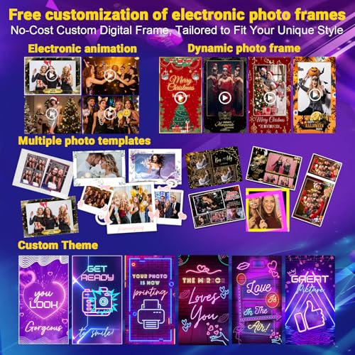 DSLR Photo Booth Built-in Mini PC and Flight Case Mirror Photo Booth with 15.6" Touch Screen RGB Lights App Control for Parties Weddings Event Rentals (Black) - color: Black
