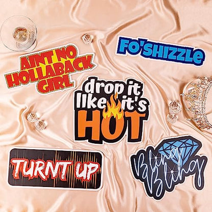 (2000's Pack) Elevate Your Photo Booth Experience with Durable & Waterproof Photo booth Props - Perfect for Weddings, Birthdays, & Photo Booth Businesses - PVC Foamboard Photo Props -10 pieces per Set - color: 2000's Pack