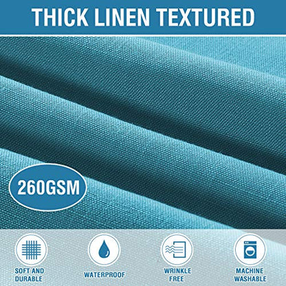 H.VERSAILTEX Linen Textured Table Cloths 54 x 54 Inch Premium Solid Tablecloth Spill-Proof Waterproof Table Cover for Dining Buffet Feature Extra Soft and Thick Fabric Wrinkle Free, Teal - color: Teal, size: 54" x 54" (Square)