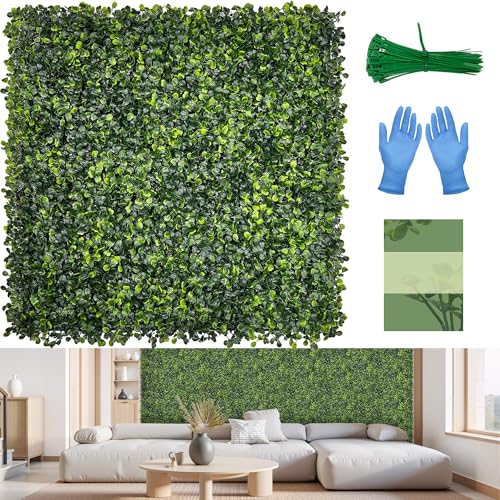 Artificial Grass Wall Panel Screen: 20"x20" 6P (16.7 sqft) UV-Anti Faux Boxwood Panels for Indoor Outdoor Green Wall Decor, Privacy Fence, Patio, Balcony, Party Backdrop - size: 20"x20" 6P