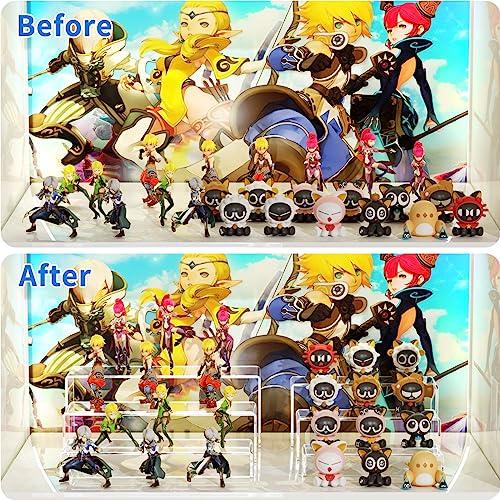 NIUBEE Acrylic Display Riser, 6 Pcs 9" Large Acrylic Risers, 2 Set Clear Rectangular Stands for Candy Dessert Cupcakes, Collectibles Display Stands Shelf for Display for Funko POP Figures - size: 9 inches