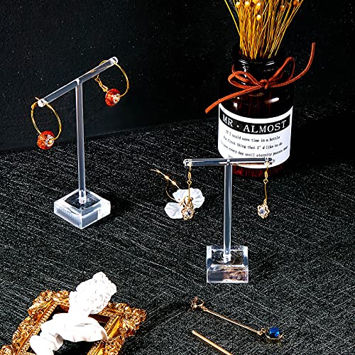 Acrylic Earrings Display Holder T-bar Earrings Stand Holder Tree Stand Countertop Hanging Jewelry Organizer for Necklaces Bracelet - color: Clear