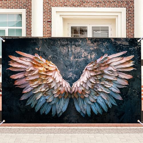 Nuxovilar Angel Wings Textured Wall Backdrop Polyester 90.55x70.86 Inches Photo Backdrop for Photography Art Event Studio Decor - color: sh01565