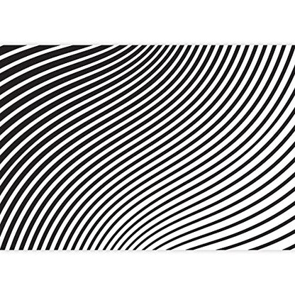 wall26 - Black and White Mobious Wave Stripe Optical Design Opart - Removable Wall Mural | Self-Adhesive Large Wallpaper - 100x144 inches - color: Artwork - 25, size: 100"x144"
