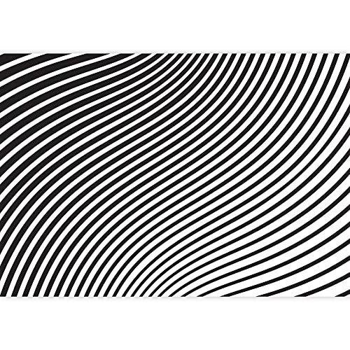 wall26 - Black and White Mobious Wave Stripe Optical Design Opart - Removable Wall Mural | Self-Adhesive Large Wallpaper - 100x144 inches - color: Artwork - 25, size: 100"x144"