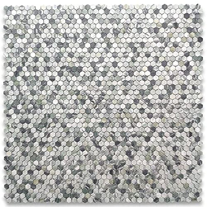 Stone Center Online Sagano Vibrant Green Marble 1 inch Hexagon Mosaic Tile Honed Kitchen Bath Wall Floor Backsplash Shower (1 Sheet)