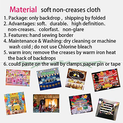 8x6ft Fireplace Holiday Photography Backdrop Photo Booths Studio Props Vinyl Christmas Stocking Tree Photo Background Winter Xmas Birthday Party Decorations Baby Shower Supplies - size: 8x6ft